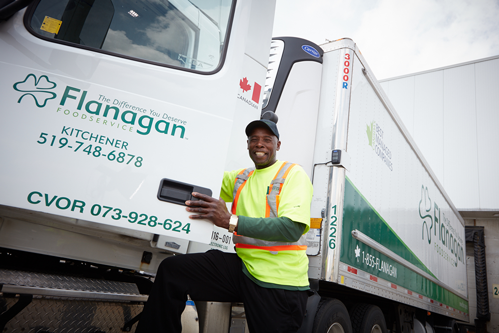 Flanagan Driver getting into a truck